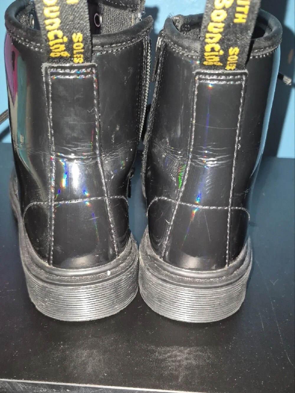 Dr. Marten Black Patent Lace-Up Kids Boots